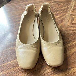 Everlane Italian Beige Leather Day Heel Comfort Block Heel Pumps 9.5 Library